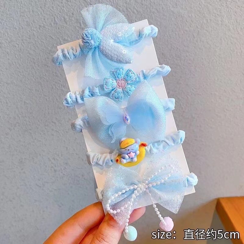 Korean version of the pleated small intestine loop with a bun hairstyle cartoon hair tie, high elasticity and durability leather band, hair tie, children's hair tie, hair tie, hair tie, women's autumn and winter style Application Scenario