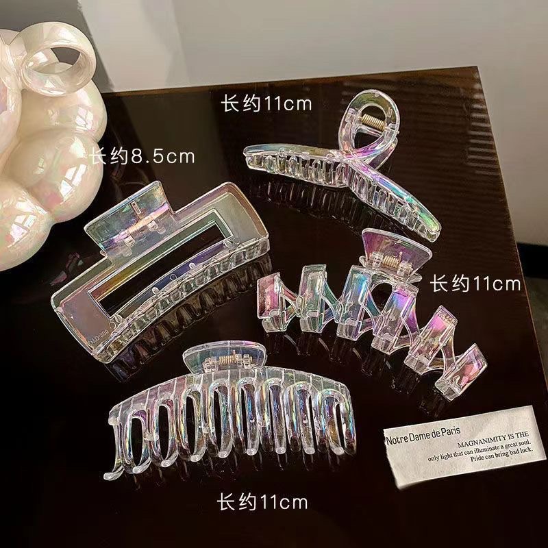 Colorful mermaid girl butterfly hair clip, girl's back head updo hair clip, Korean Internet celebrity shark clip headwear Specification image