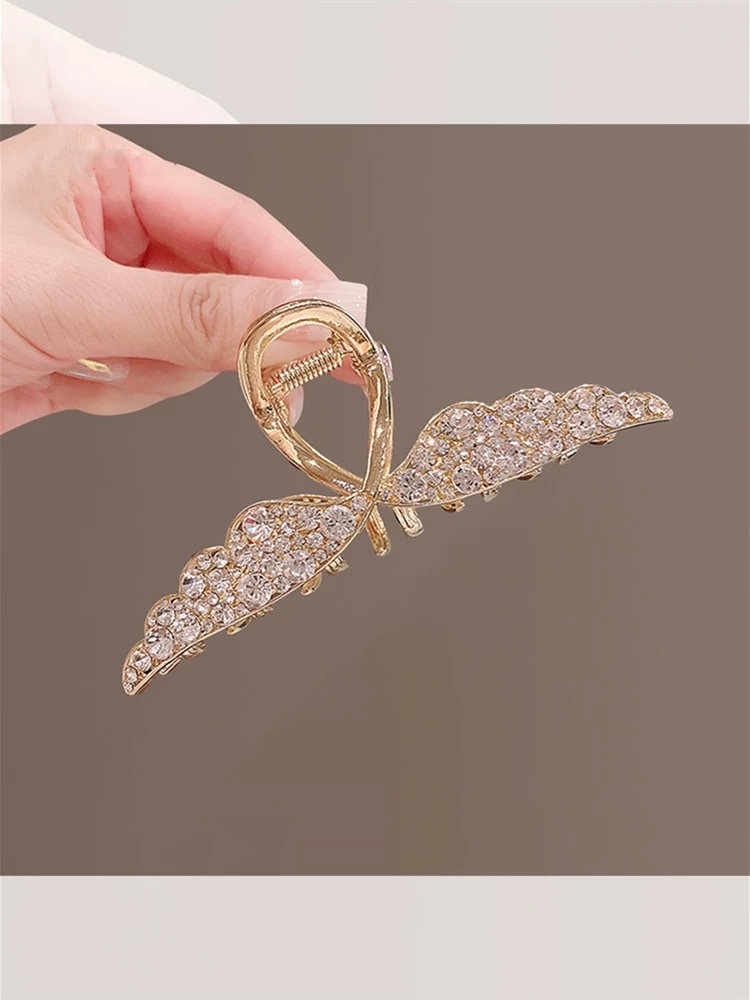 Light luxury hair clips, women's water diamond wing large scratch clips, elegant back head coil hair clips, exquisite and high-end feel, shark clips, women's headwear, wig headwear, headwear