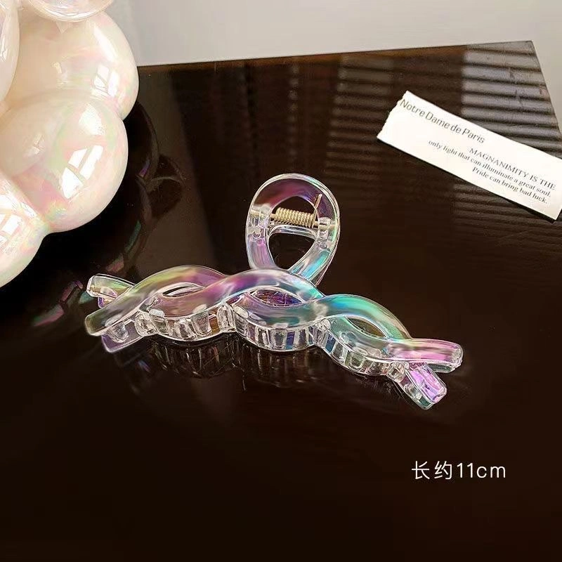 Colorful mermaid girl butterfly hair clip, girl's back head updo hair clip, Korean Internet celebrity shark clip headwear detail image 5