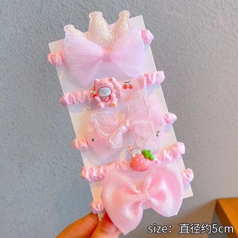 Korean version of the pleated small intestine loop with a bun hairstyle cartoon hair tie, high elasticity and durability leather band, hair tie, children's hair tie, hair tie, hair tie, women's autumn and winter style