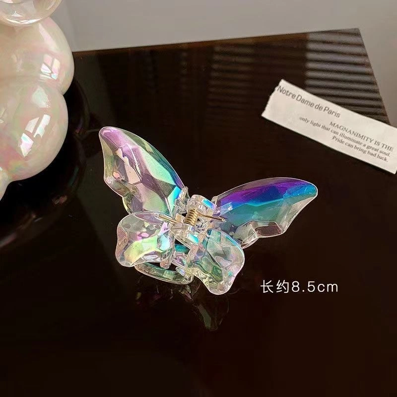Colorful mermaid girl butterfly hair clip, girl's back head updo hair clip, Korean Internet celebrity shark clip headwear detail image 8