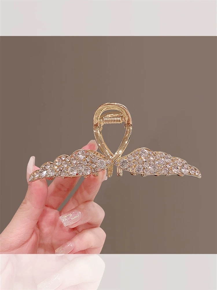 Light luxury hair clips, women's water diamond wing large scratch clips, elegant back head coil hair clips, exquisite and high-end feel, shark clips, women's headwear, wig headwear, headwear details Picture