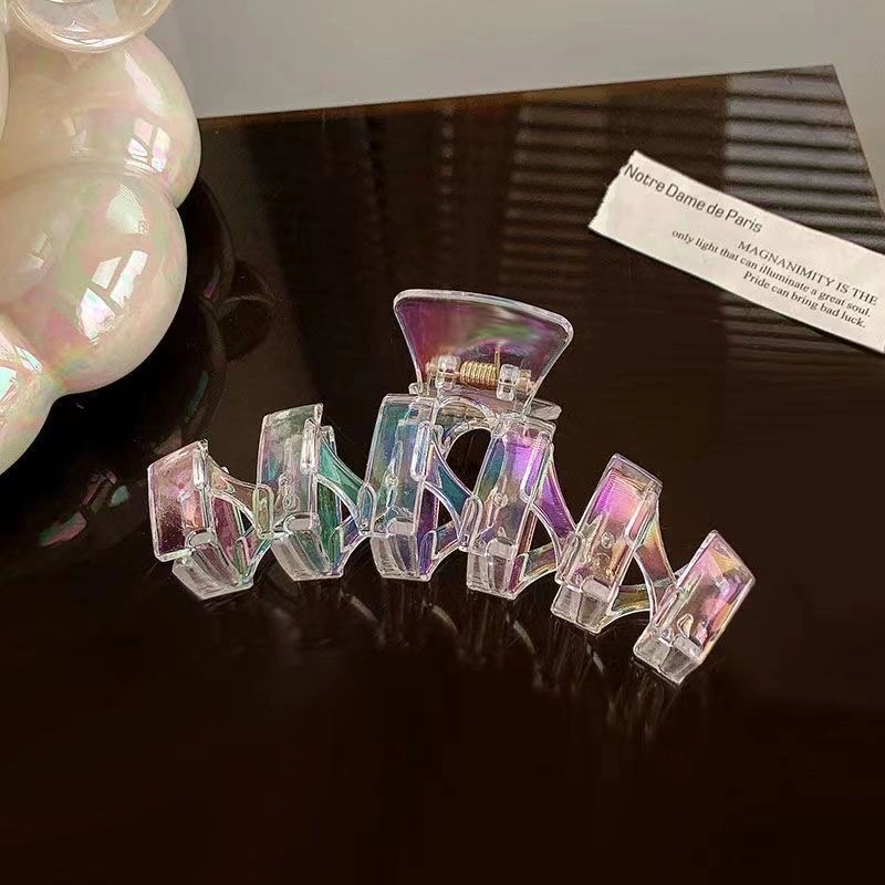 Colorful mermaid girl butterfly hair clip, girl's back head updo hair clip, Korean Internet celebrity shark clip headwear detail image 6