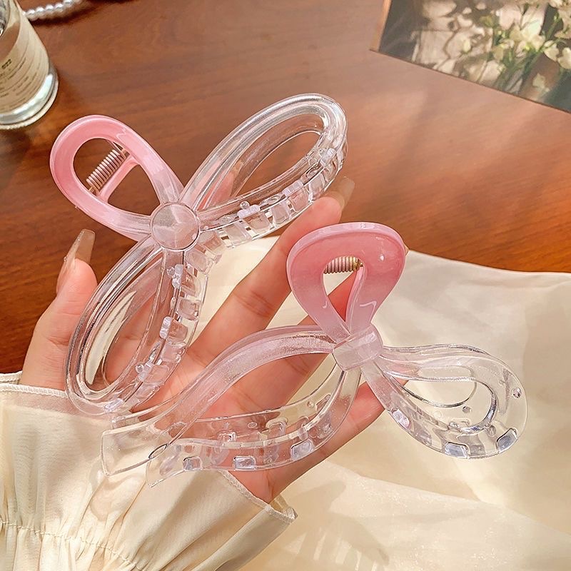 Pink gradient hairpin, back of the head, updo hair clip, large shark clip, new women's hairpin headwear detail image 8