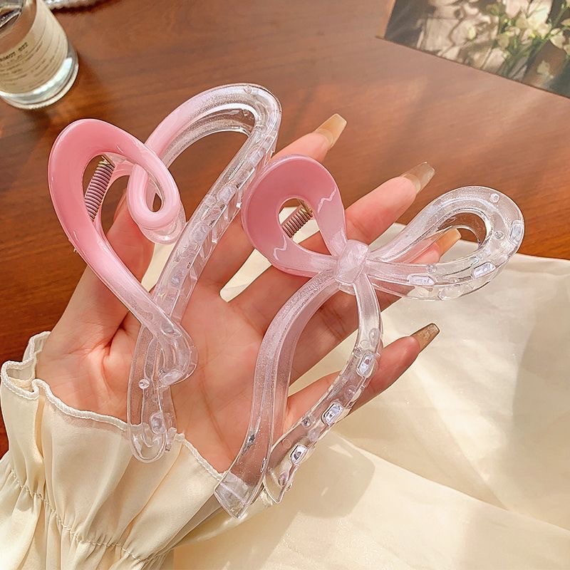 Pink gradient hairpin, back of the head, updo hair clip, large shark clip, new women's hairpin headwear detail image 5