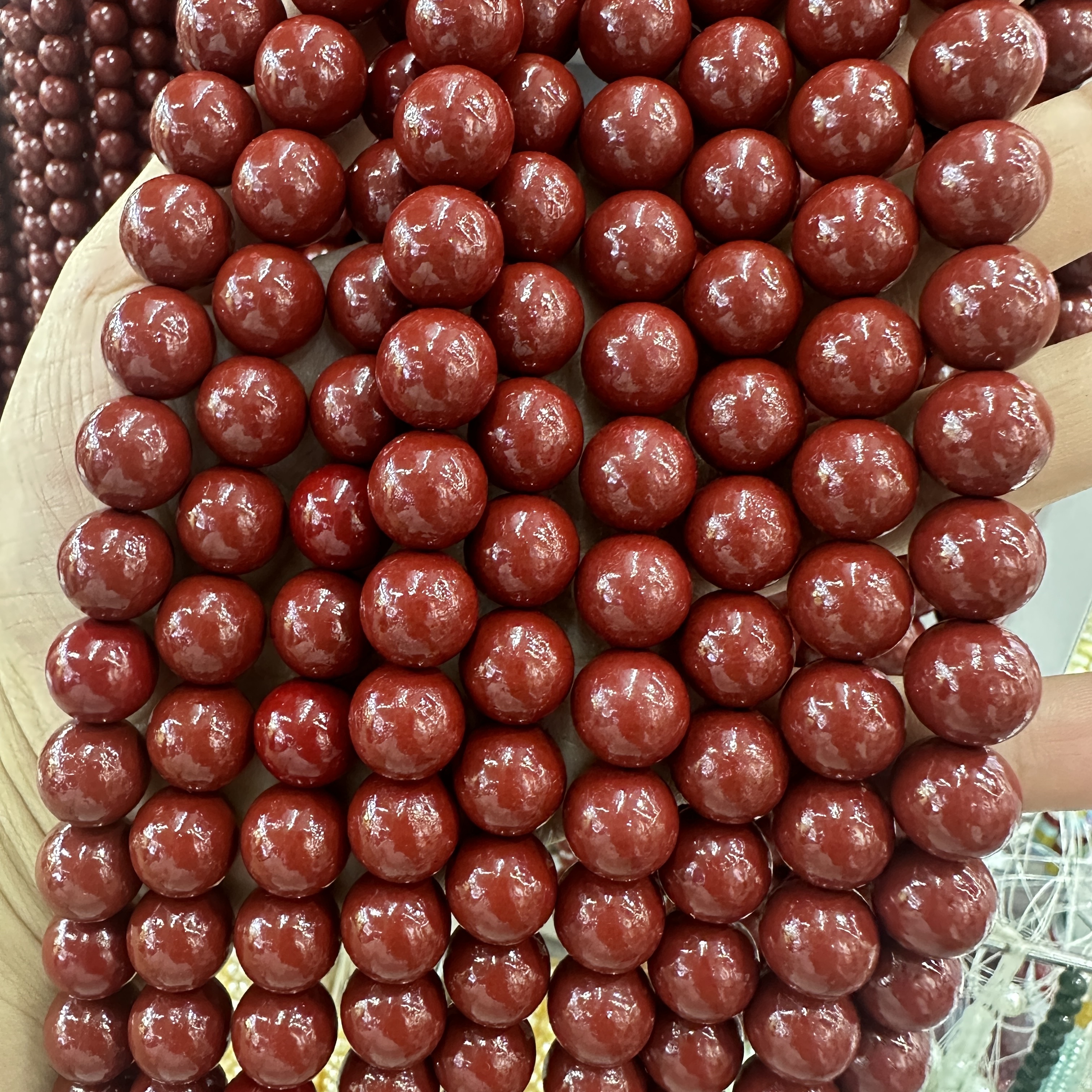 Low-content cinnabar beads, loose beads, accessories, handcrafted beads, spacer beads, DIY jewelry accessories, single beads, round beads, Buddhist beads, beads Item Picture