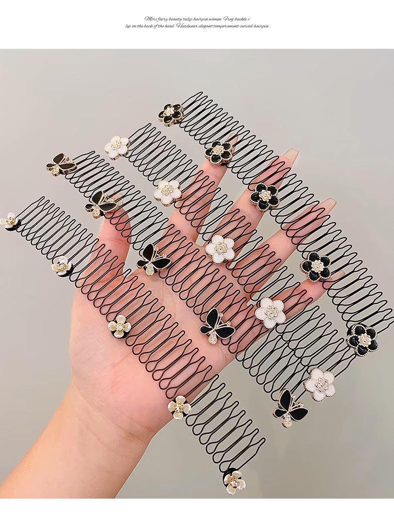 Summer versatile women's headband, wavy headband, exquisite beaded decoration, hair accessory, fashionable and trendy headwear, adult and children's loose hair comb