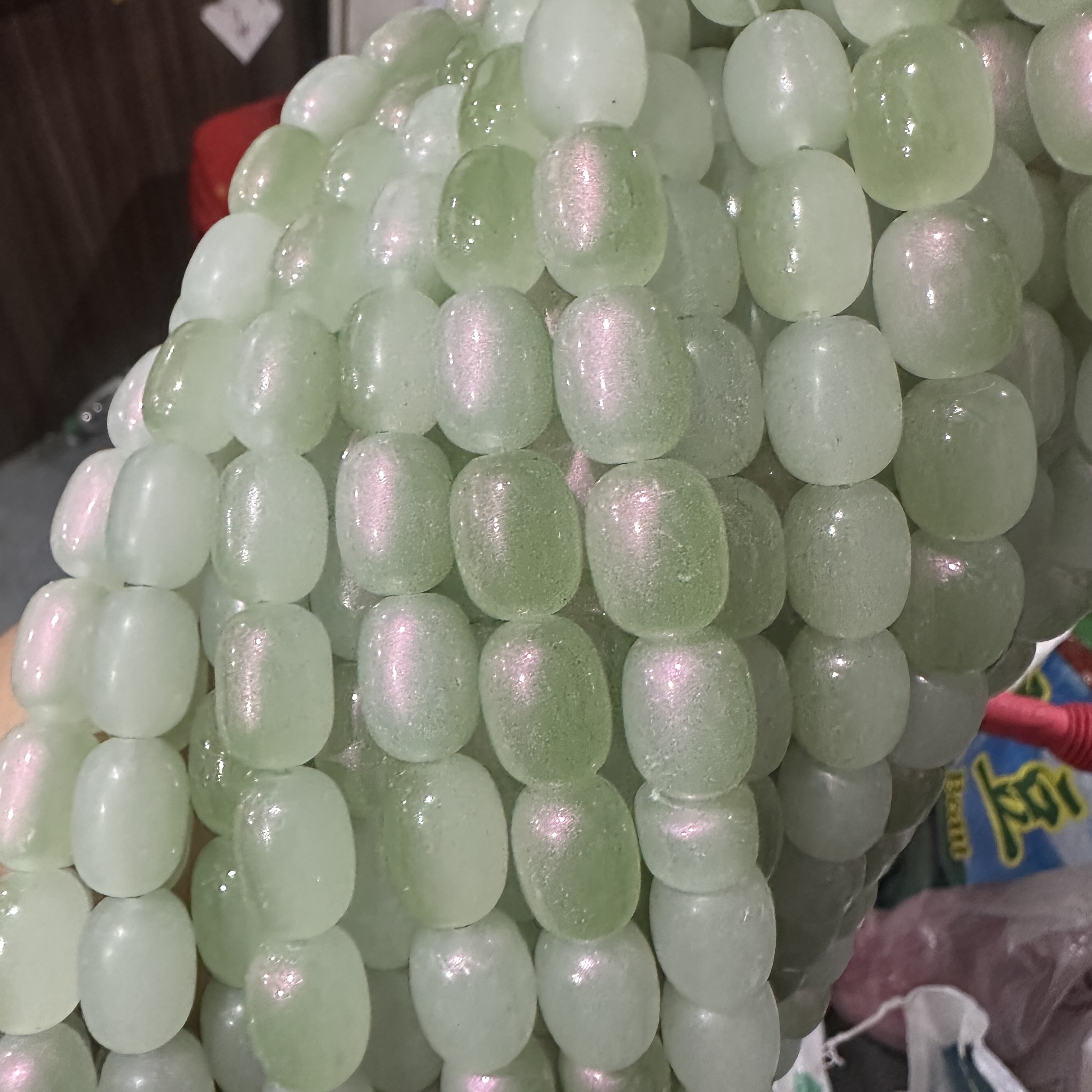 Frosted semi-colored jujube beads, glass beads, loose beads, DIY handmade jewelry accessories, bead strapping material package, shiny luster, eye-catching texture, semi-finished jewelry accessories detail image 3