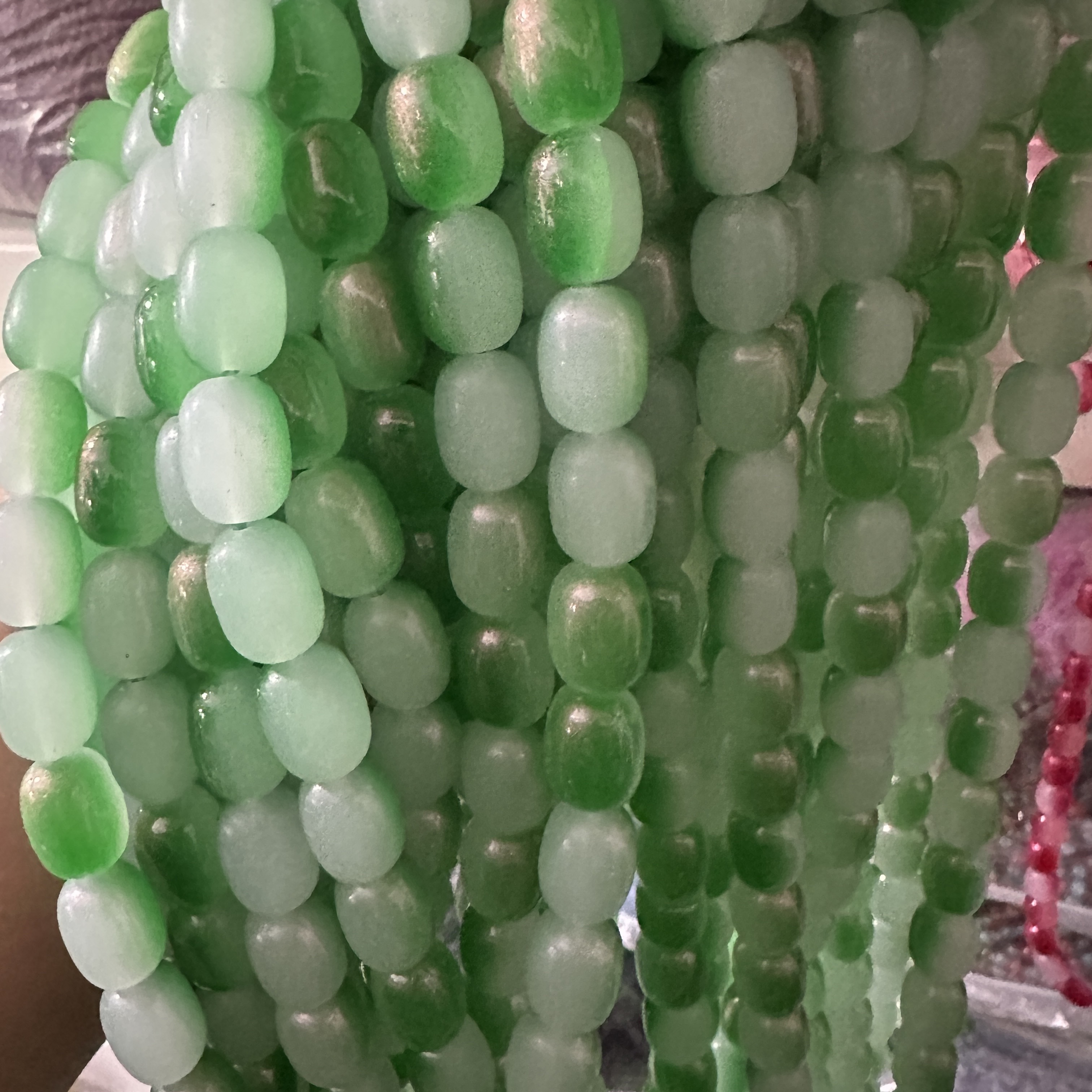 Frosted semi-colored jujube beads, glass beads, loose beads, DIY handmade jewelry accessories, bead strapping material package, shiny luster, eye-catching texture, semi-finished jewelry accessories detail image 9