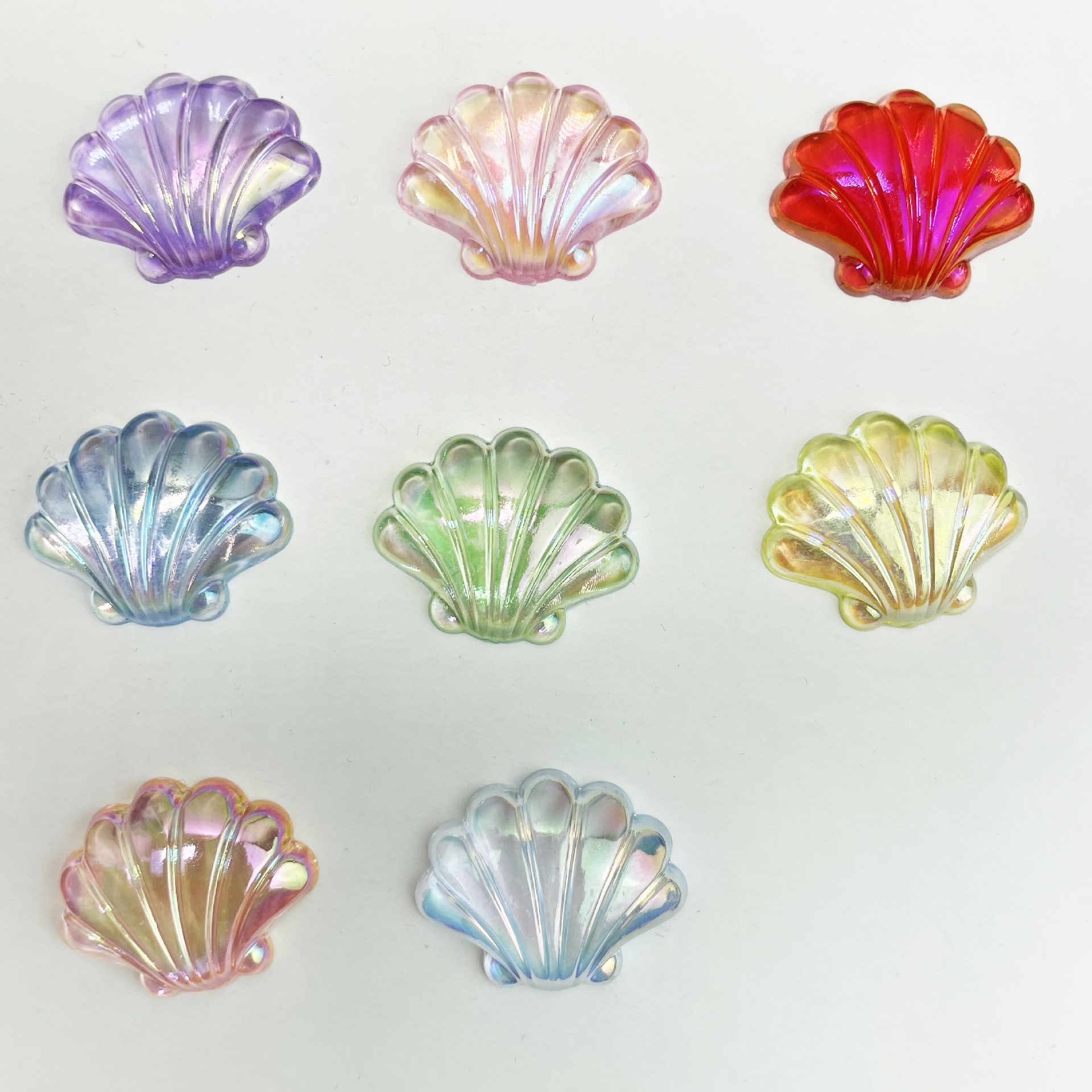 幻彩电镀冰透闪亮大贝壳亚克力配件七彩贝壳DIY手作材料头饰品
