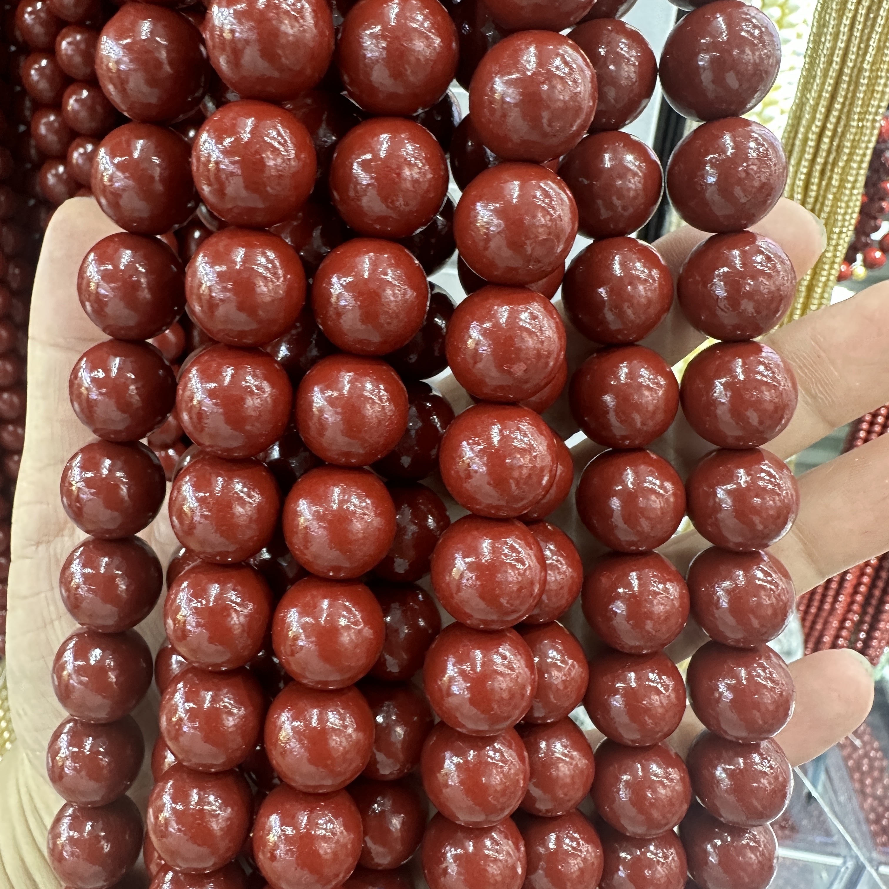 Low-content cinnabar beads, loose beads, accessories, handcrafted beads, spacer beads, DIY jewelry accessories, single beads, round beads, Buddhist beads, beads detail image 6