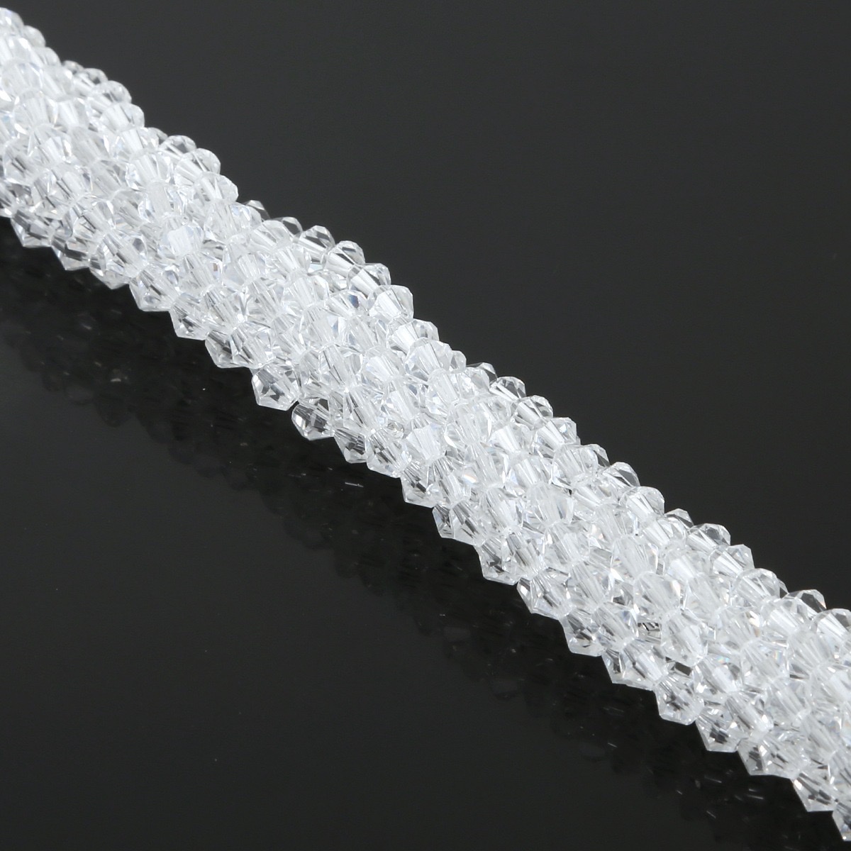 4mm cut rhombic crystal beads, glass beads, DIY handcrafted beaded and scattered bead materials for hair accessories detail image 4