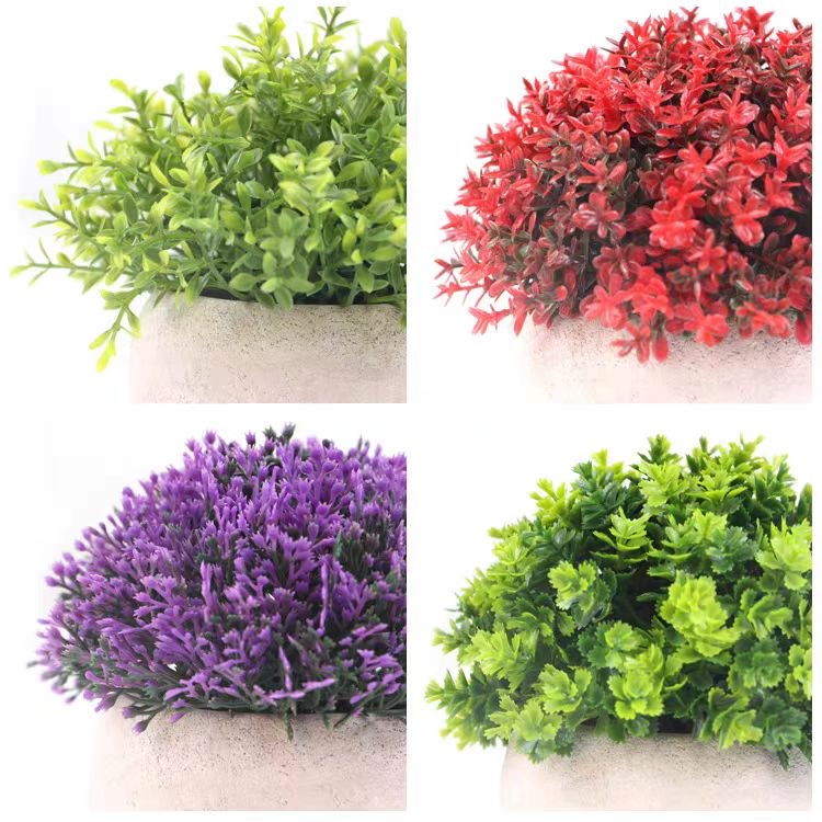 Artificial Flower Plant Pot Paper Pulp Basin Plastic Green Plant Small Bonsai Home Living Room Decoration Indoor Fake Flower Decoration details Picture