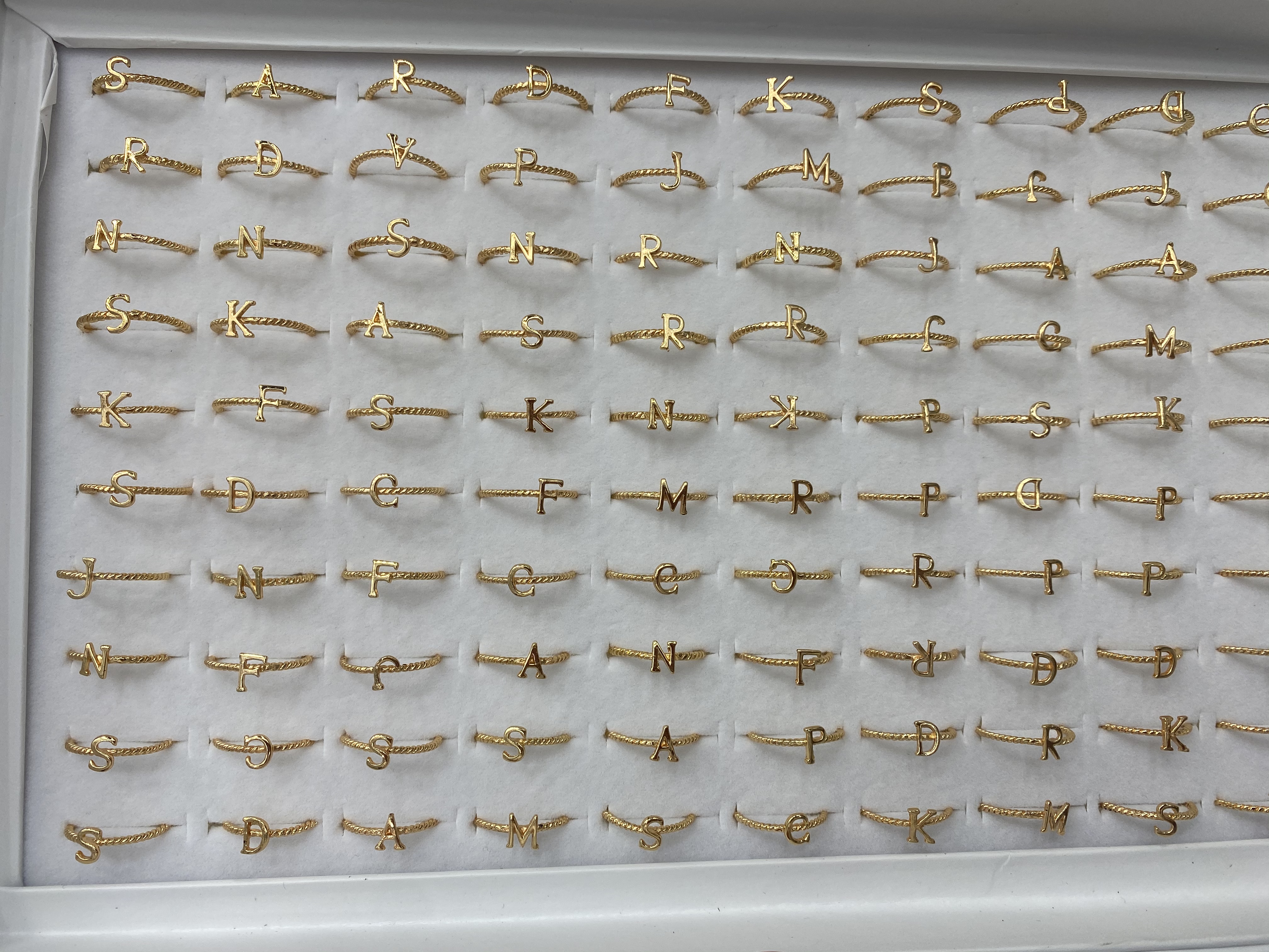 极简字母戒指女小众设计冷淡风英文指环时尚合金食指戒批发 戒指戒指戒指