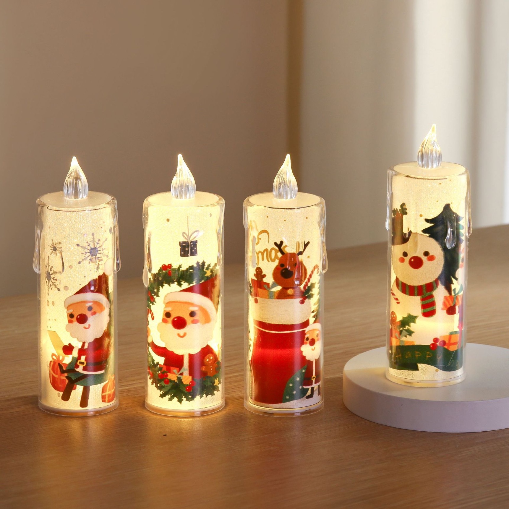 LED crystal transparent electronic candle light, Christmas atmosphere night light, European candlestick, party decoration item, Christmas supplies Application Scenario