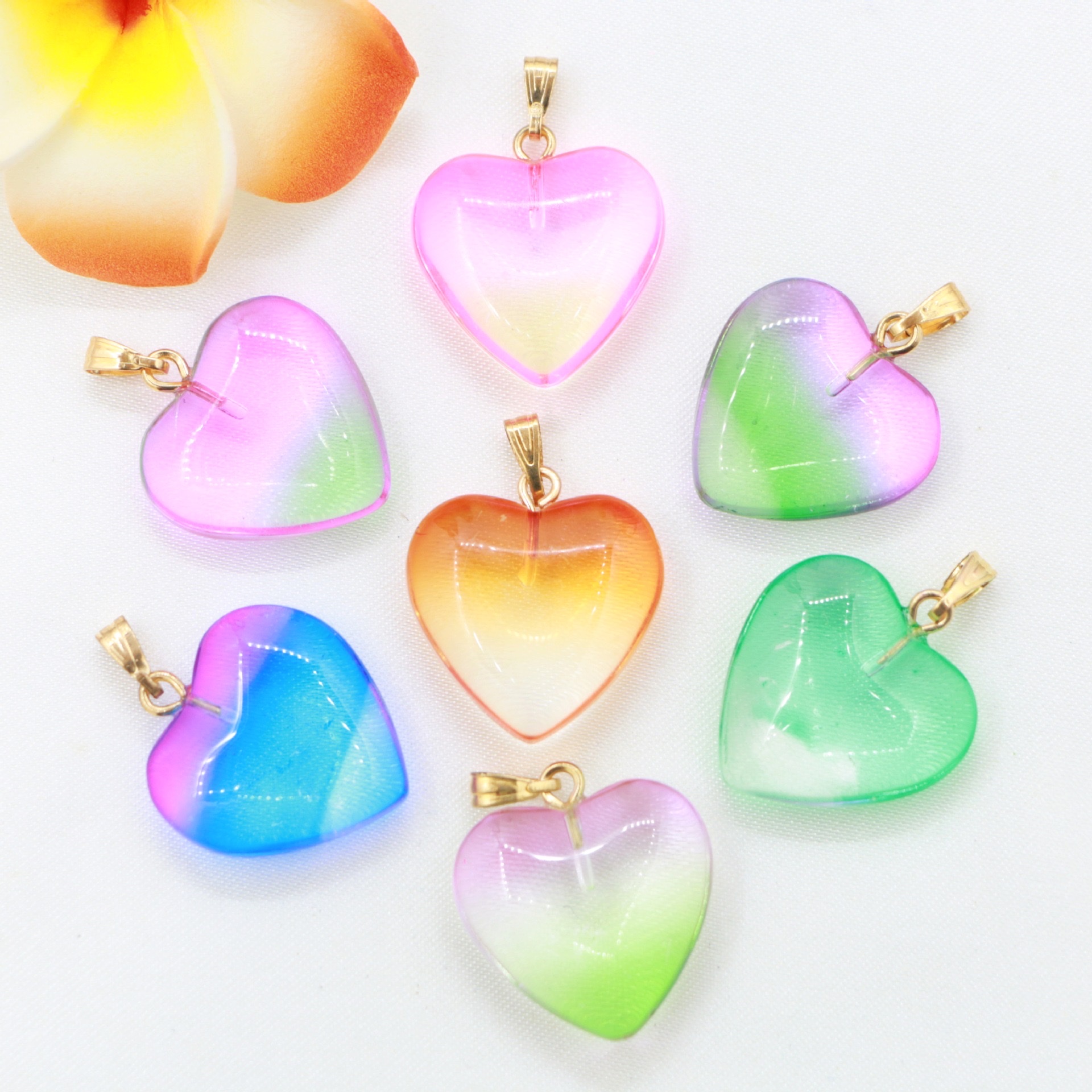 时尚饰品合金吊坠 铜配件精致耐用 水晶配件珠闪耀光泽 半成品链条DIY设计 叠戴气质展现饰品合金吊坠水晶配件珠饰品合金吊