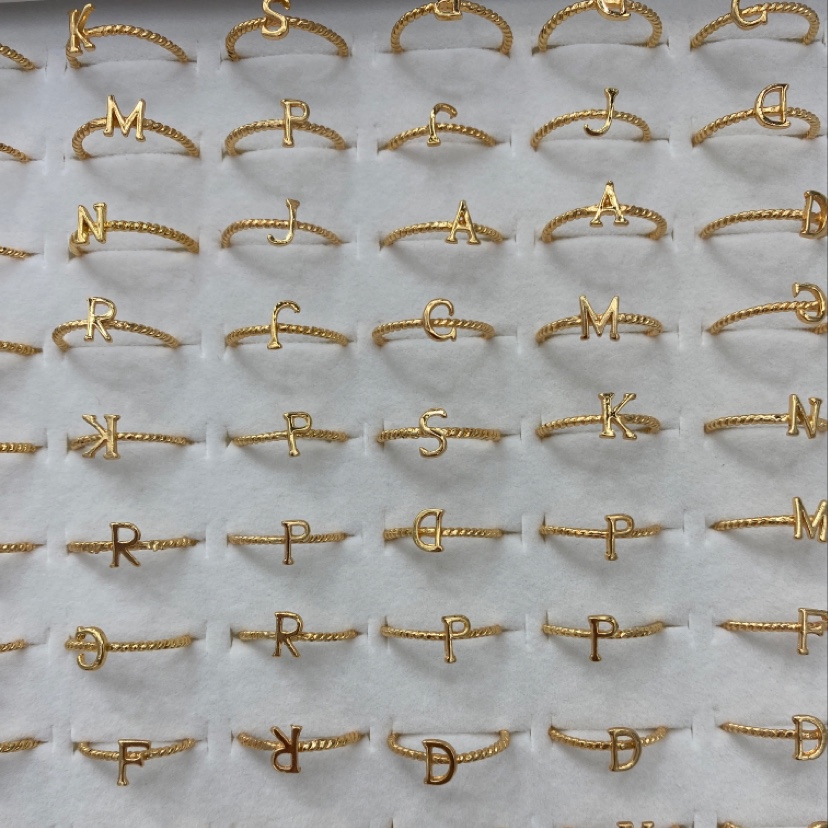 极简字母戒指女小众设计冷淡风英文指环时尚合金食指戒批发 戒指戒指戒指细节图