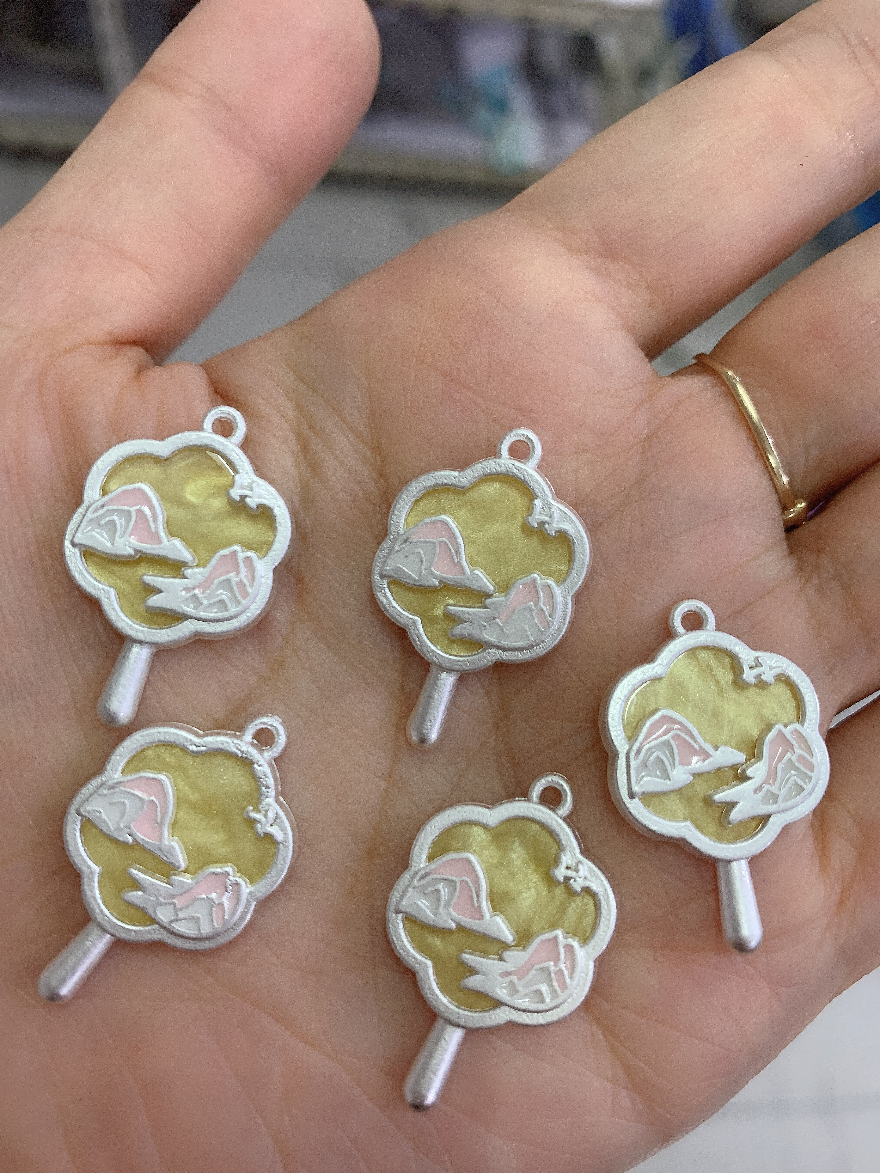 饰品合金吊坠铜配件水晶珠链条半成品套装 戒指学生叠戴气质款简约时尚首饰配件详情图2