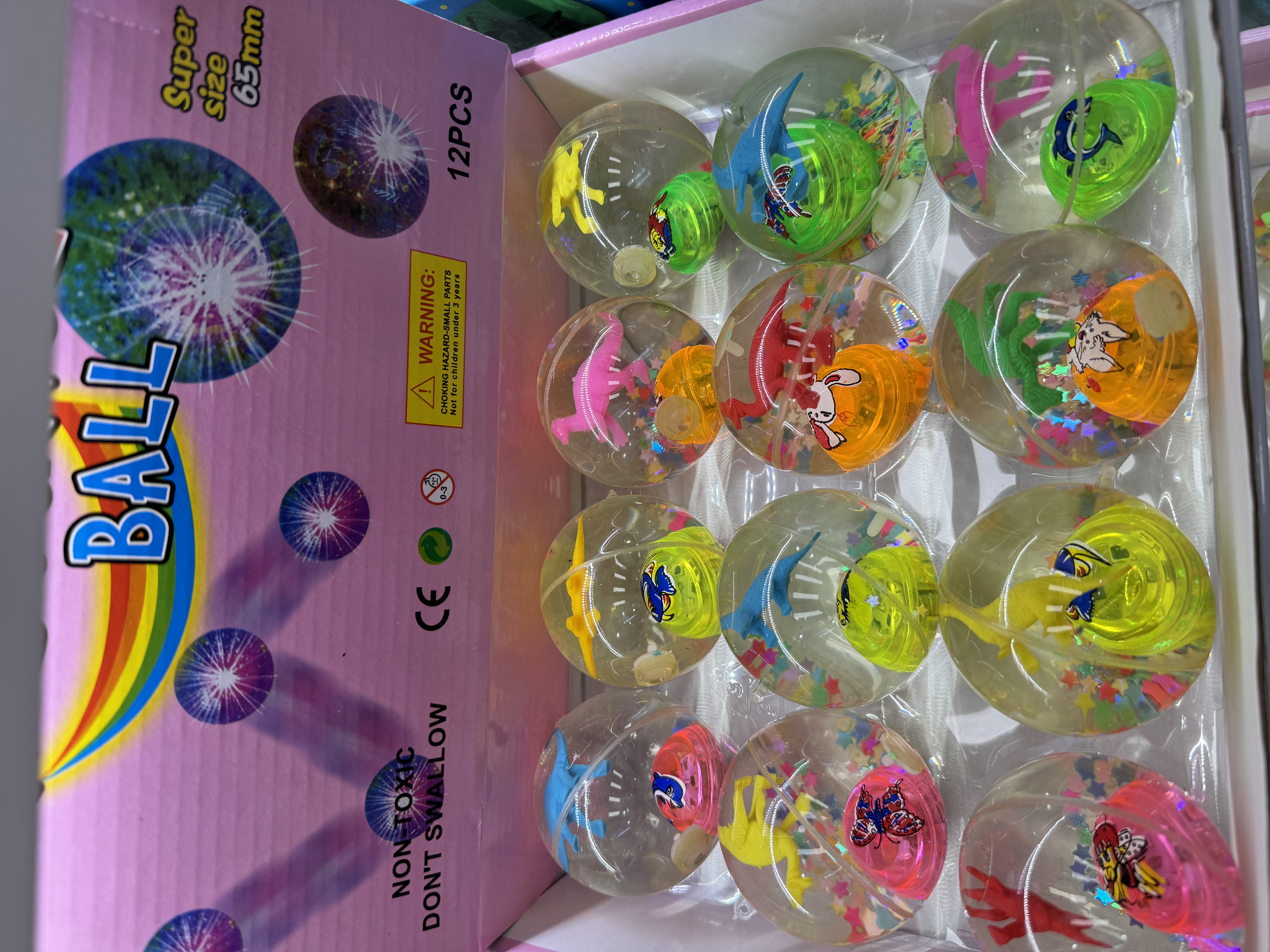 6.5CM小恐龙闪光水晶球带绳