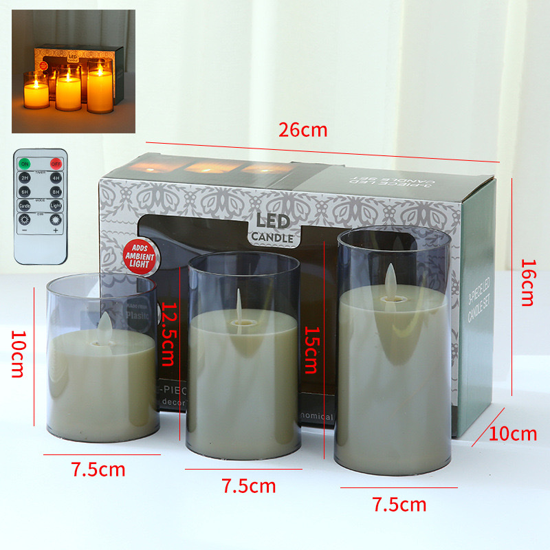 Remote-controlled electroplated glass electronic candles, birthday and wedding props, swing simulation electronic candle lights, LED night lights, Christmas supplies detail image 4