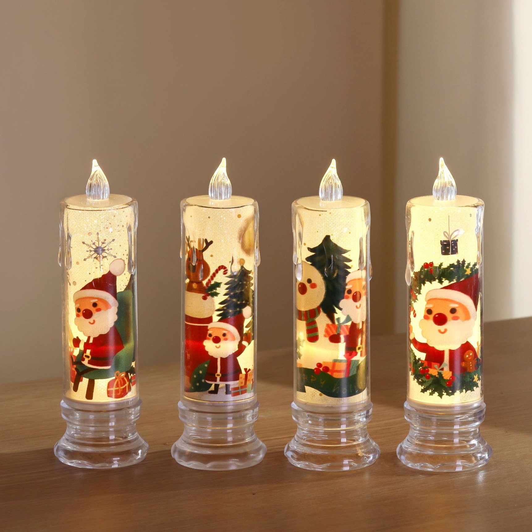LED crystal transparent electronic candle light, Christmas atmosphere night light, European candlestick, party decoration item, Christmas supplies detail image 4