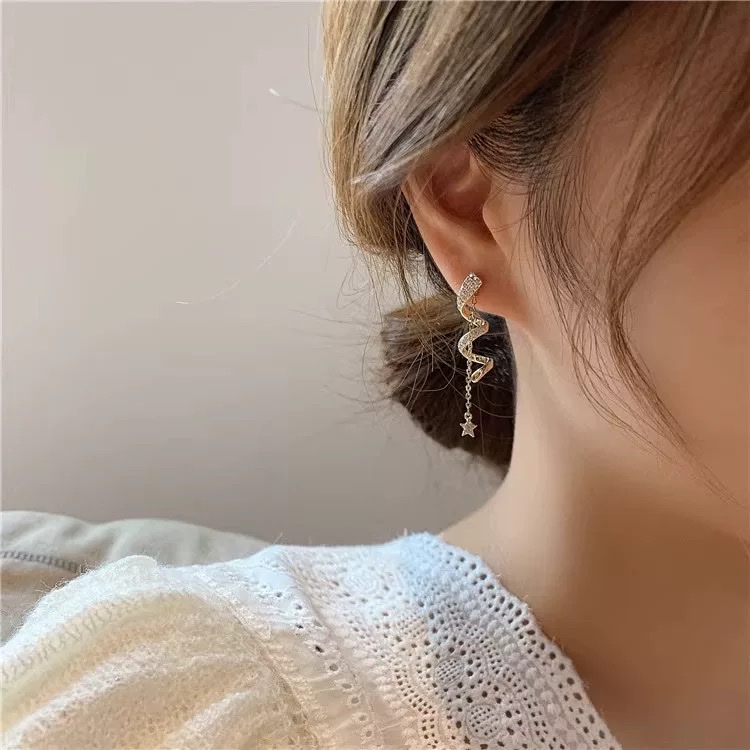 流苏星星耳钉女纯银小众设计高级耳饰春夏耳线2024年新款爆款耳环详情图7