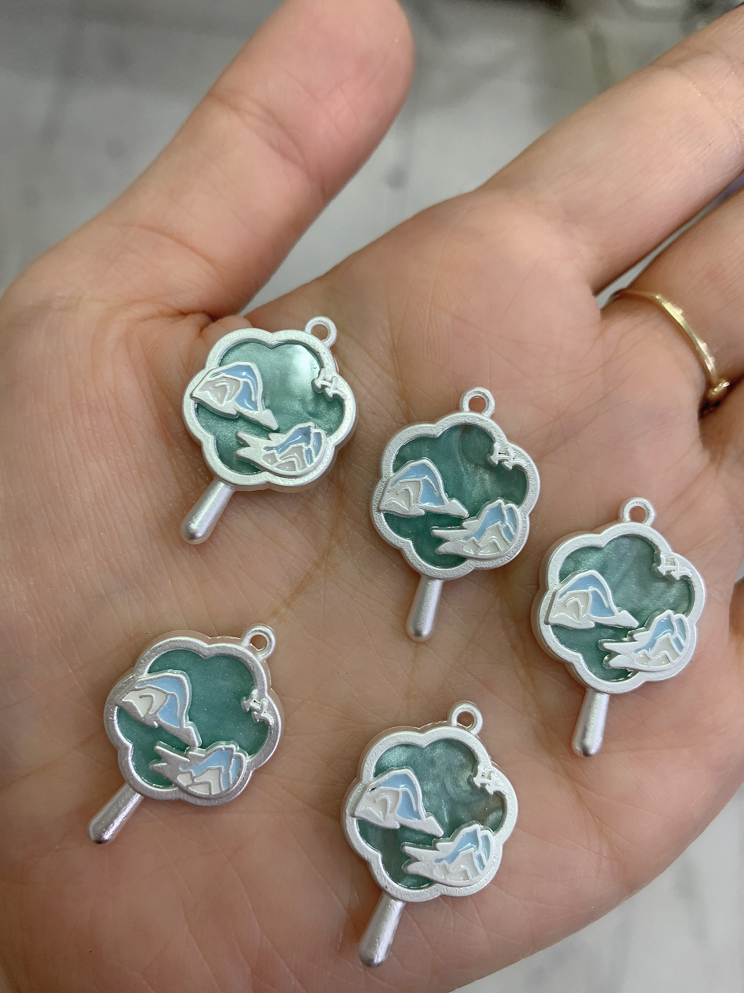 饰品合金吊坠铜配件水晶珠链条半成品套装 戒指学生叠戴气质款简约时尚首饰配件详情图4