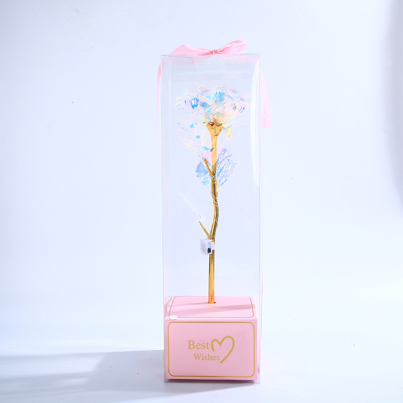 金陵金箔玫瑰花金玫瑰母亲节礼物送女友老婆情人节七夕表白仿真花白底实物图