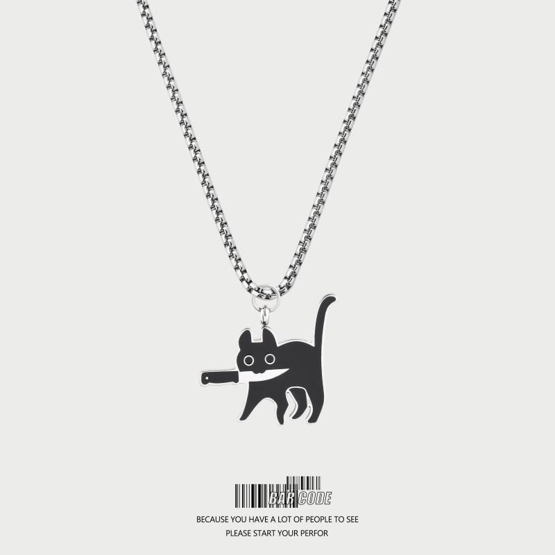"Creative and personalized keychain keychain accessories, cool car bag pendant, collectible gift with a knife-wielding cat collectible toy. detail image 10
