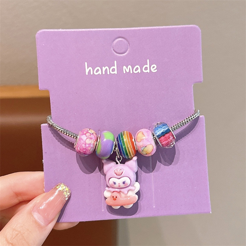 新款爆花水晶网红彩色手链女超仙森系学生ins韩版简约小众饰品潘