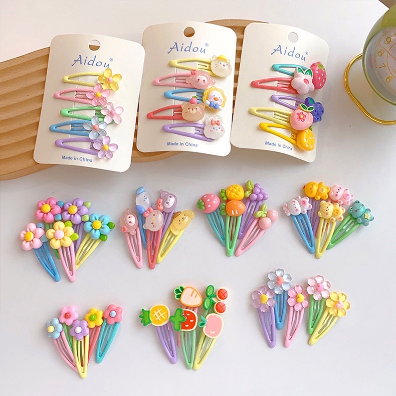 小女孩卡通水果发夹前额刘海碎发夹儿童可爱BB夹宝宝侧边发卡头饰串珠发箍详情图2