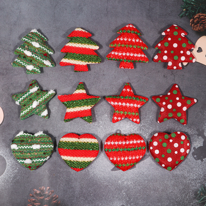 跨境热卖圣诞针织圣诞树 五角星   爱心  diy配件图