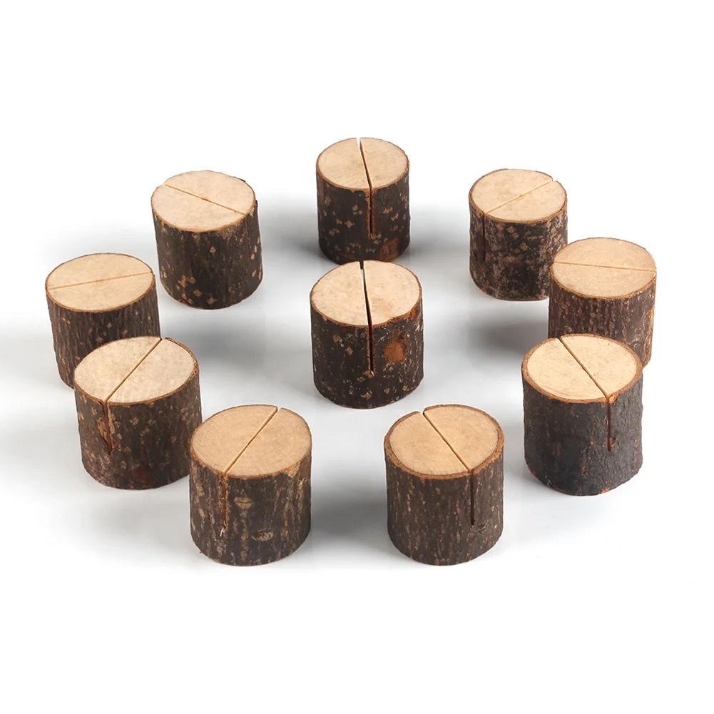 Wooden sticky note clips, wood veneer tree stump clips, handicrafts, retro and creative home decoration, Valentine's Day party ornaments details Picture