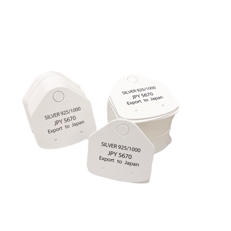 外贸精致小耳环卡纸现货 个性耳钉c圈标签饰品包装卡吊牌印刷LOGO 白底实物图