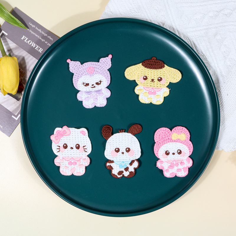 DIY knitted cartoon accessories, Kuromi Hello Kitty handmade materials, creative handmade jewelry accessories diy