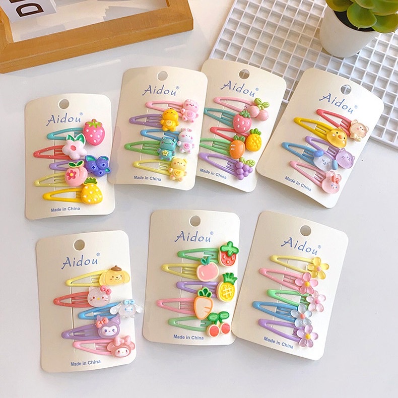 小女孩卡通水果发夹前额刘海碎发夹儿童可爱BB夹宝宝侧边发卡头饰串珠发箍详情图3