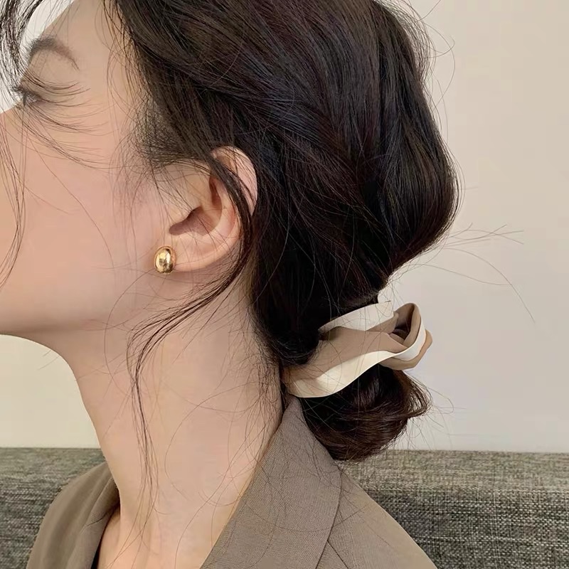 迷度925银针高级感法式金豆耳钉简约小巧耳环耳饰女冷淡风百搭
