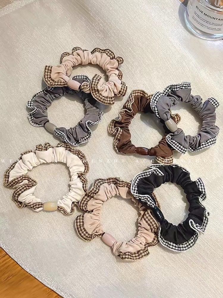 发圈发绳头饰布圈皮筋发带格肠圈女性头饰头饰儿童布艺头饰细节图