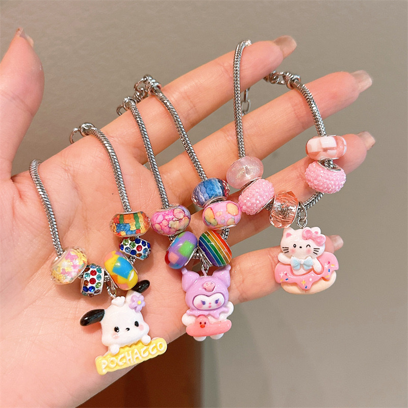 新款爆花水晶网红彩色手链女超仙森系学生ins韩版简约小众饰品潘达