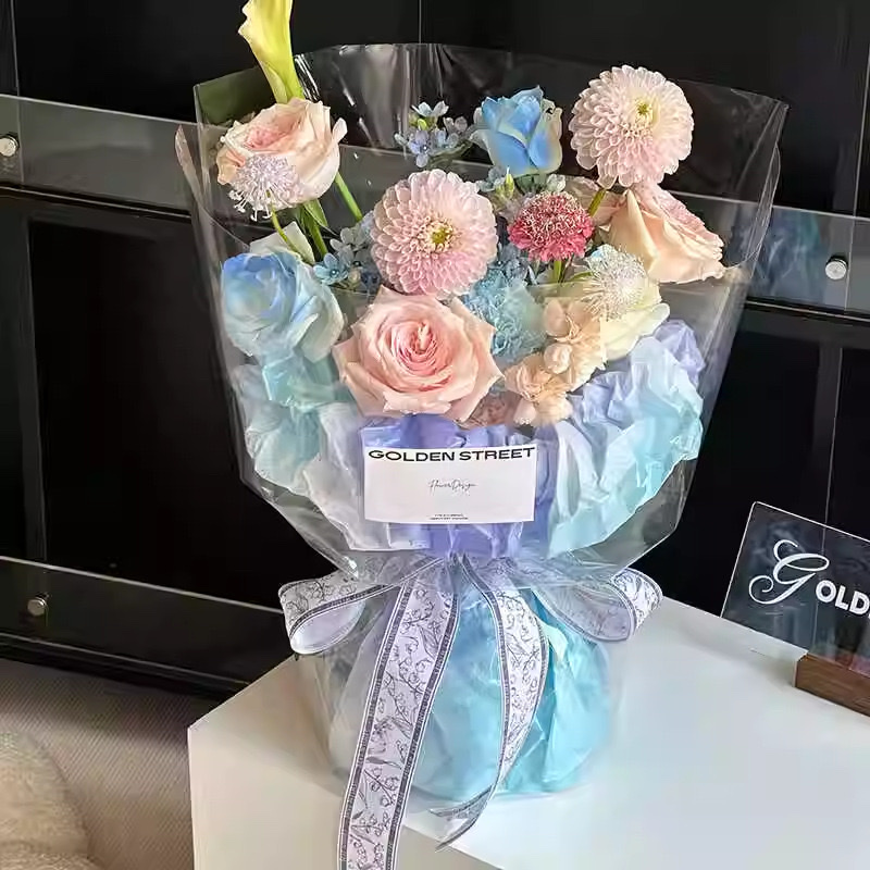 韩国纸渐变雪梨纸  50CM＊70CM 20张/包 150包/件韩风包装纸花艺纸包装纸鲜花包装纸详情图4