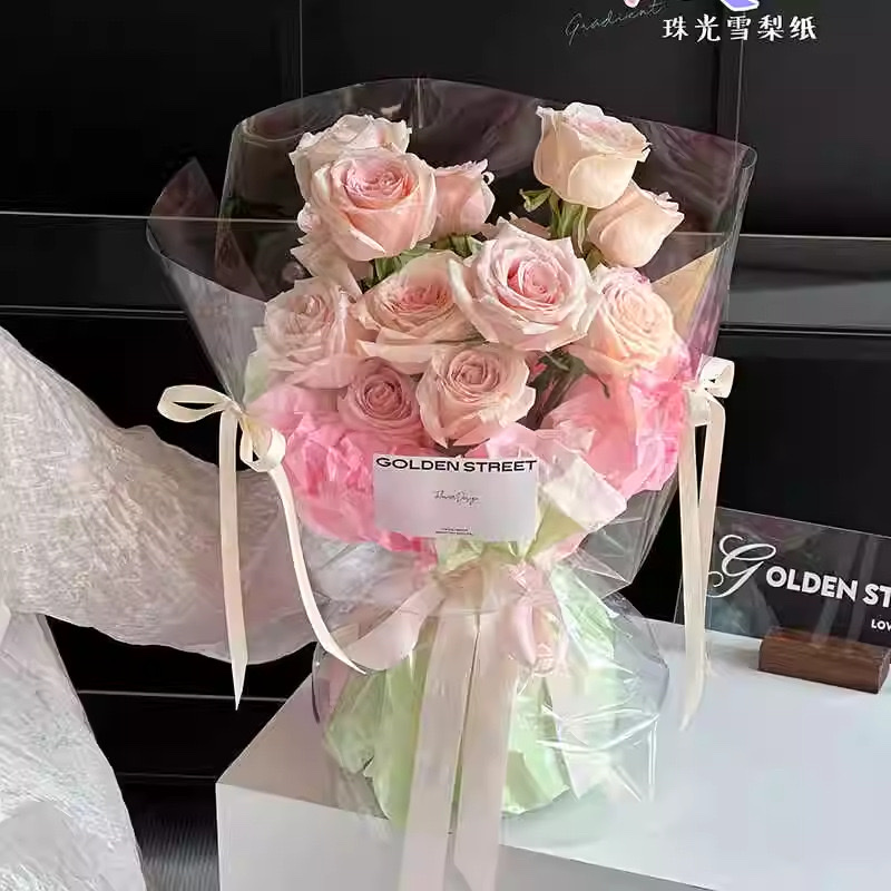 韩国纸渐变雪梨纸  50CM＊70CM 20张/包 150包/件韩风包装纸花艺纸包装纸鲜花包装纸详情图5