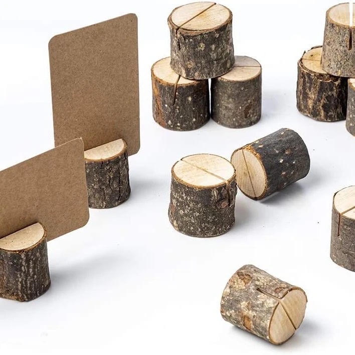 Wooden sticky note clips, wood veneer tree stump clips, handicrafts, retro and creative home decoration, Valentine's Day party ornaments Specification image