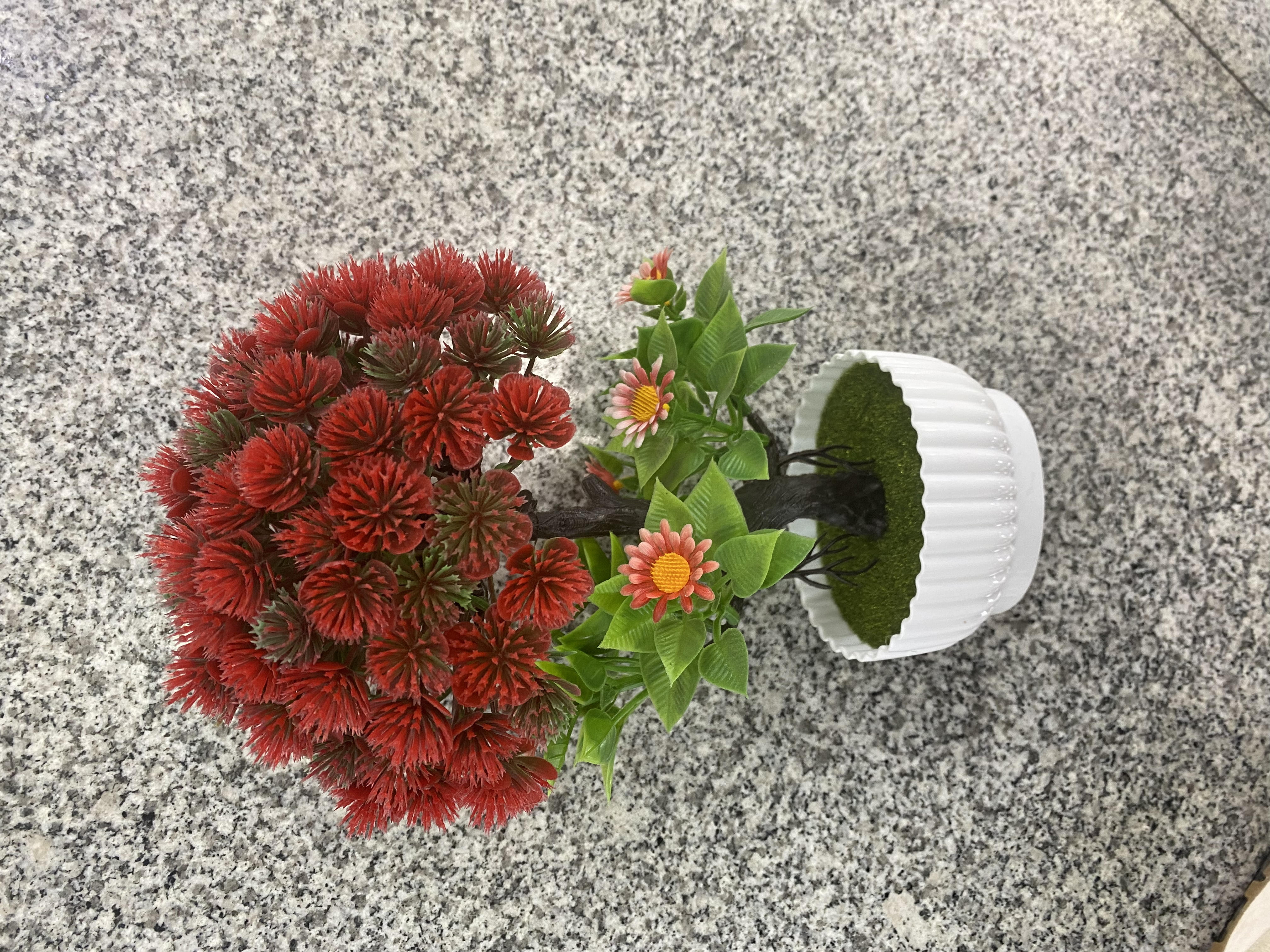 防真水果桃花树图案 编织垫子 环保自然风格 室内户外通用白底实物图