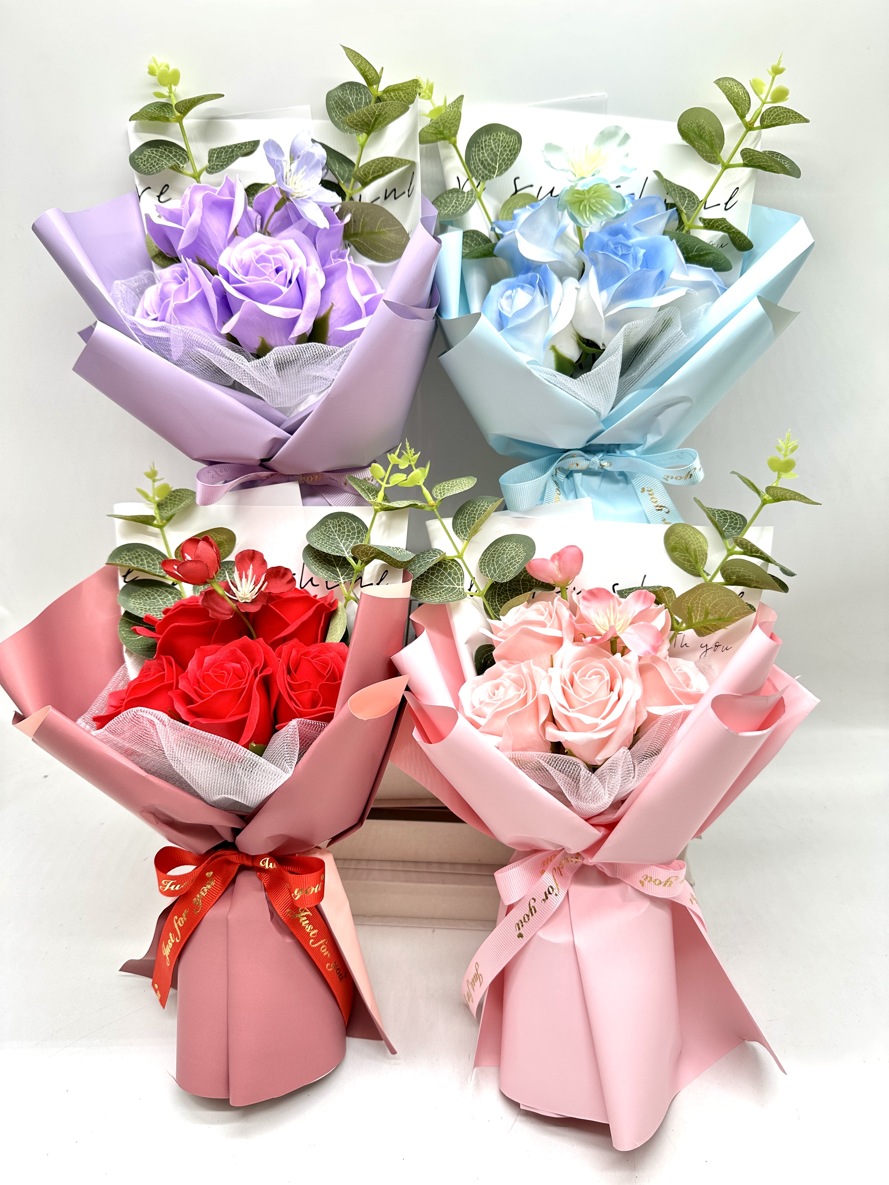 5朵永生玫瑰仿真花束 情人节 母亲节 教师节 生日礼品花束