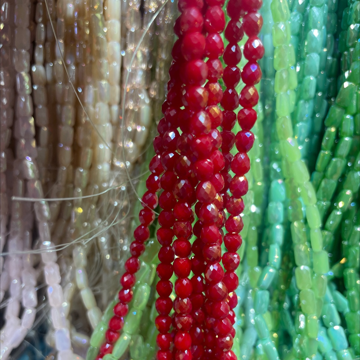 草莓珠陀螺卡4多面型琉璃珠散珠 玻璃珠 珠子 手工DIY串珠材料包 精美耐磨光滑珠子 手链项链制作配件嫂子水晶