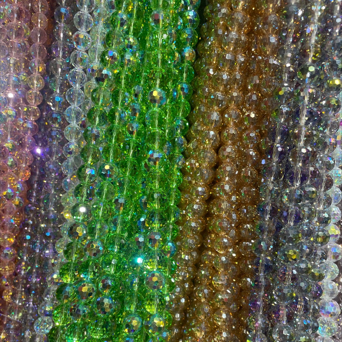 精品卡10多面球 琉璃珠散珠 玻璃珠 珠子 手工DIY串珠 材料包 独特光泽 手工首饰制作必备嫂子水晶细节图