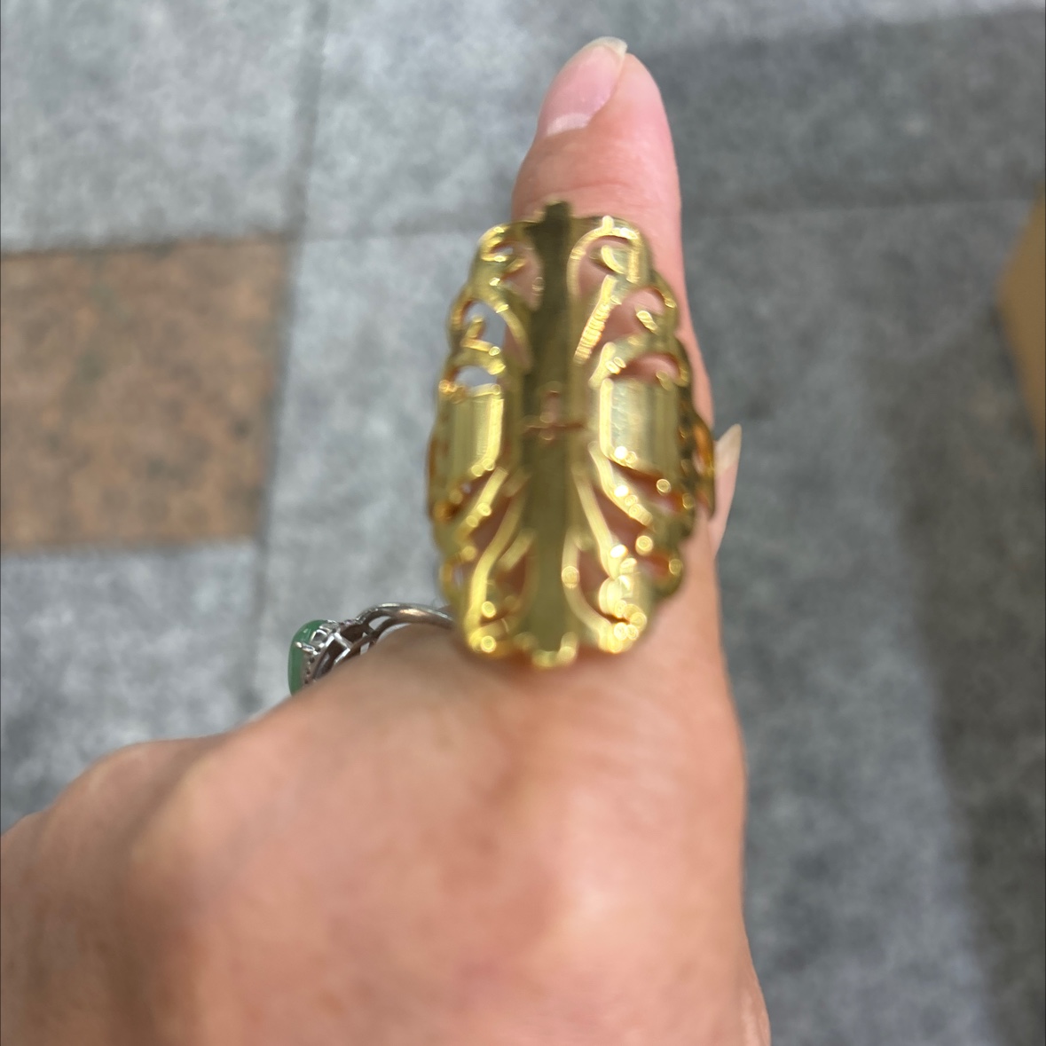 不锈钢夸张戒镀24K金流行趋势久不褪色女士戒指细节图