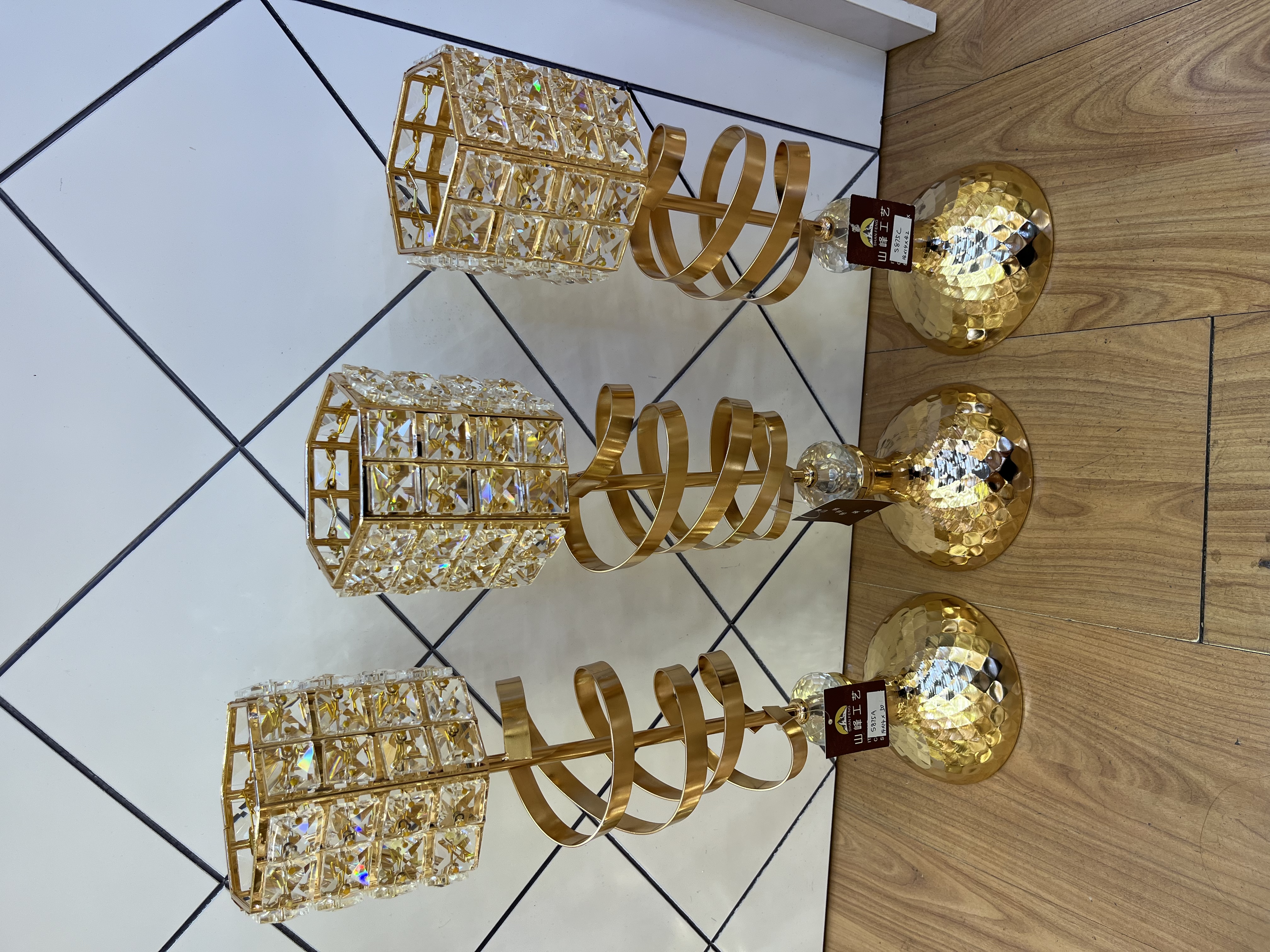 S875B新款烛台 水晶玻璃烛台 金属烛台 欧式烛台装饰工艺品细节图