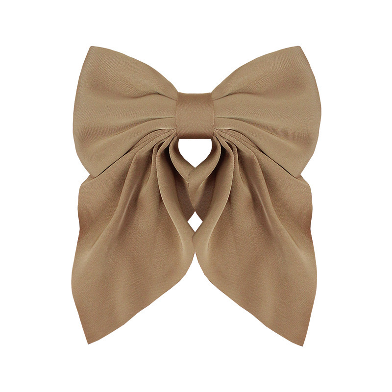 咖色系美拉德飘角蝴蝶结发夹纯色布艺缎面发卡跨境女生领结发饰 发夹发饰详情图10